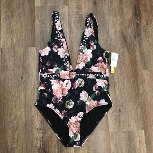 Gianni Bini Midnight Garden One Piece Swimsuit NWT